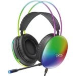 Auriculares xO GE11 con cable USB y jack 3,5 mm, micrófono y RGB, negros