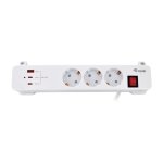 Regleta Equip 245556 3 Tomas Tipo F con 2 USB-C y 1 USB-A 20W