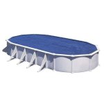 Bâche à Bulles GRE pour Piscine Ovale 7,25 x 3,70 m - Polymère Bleu 180 Microns