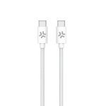 USB-C auf USB-C Kabel CELLY 1,5 m Geflochten Schnellladen 100W Weiß