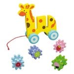 Brinquedo de Puxar ANDREU Toys Girafa Multicolor 2 anos