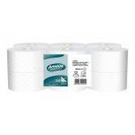 Rouleau Papier Hygiénique Amoos Professional Blanc 2 Couches 250m Pack 12