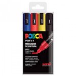 Set von 4 Uni-Ball Posca PC-5M Markierstiften 1,8-2,5 mm Basisfarben
