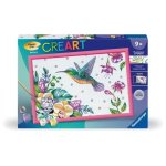 Kit Pintura por Números Ravensburger Creart Kids Colibrí y Flores Exóticas 31x21 cm