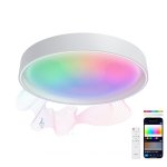 Ksix Helios Plafón Smartled, Diseño Redondo, Altavoz, Rgbic + Cct, Ø40x10cm, 3400 Lm, 25.5w, App Tuya, Blanco