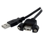 USB-A 2.0 Panelmontage-Kabel StarTech.com 91 cm Schwarz