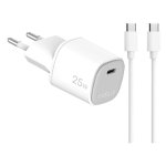 Celly UPTC1USBC25WCTC GaN 25W USB-C Wandladegerät mit Kabel