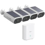 Videocamere di sorveglianza AOSU C8E-4H 2K Visione Notturna Esterna Pannello Solare Allarme Audio Bidirezionale