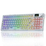 Teclado Aula F98 Pro mecánico inalámbrico RGB Hot-Swap con pantalla OLED