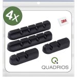 Kabelclip Quadrios 25CA579 Silikon selbstklebend schwarz und weiß Pack 4