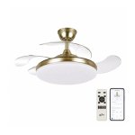 Ventilador de Techo con Luz Bilake Two 50W 108cm Motor DC Aspas Retráctiles Bluetooth Mando Función Invierno