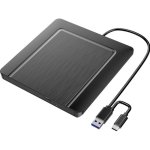 Masterizzatore DVD Esterno Xlyne USB 2.0 e USB‑C Nero