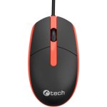 Ratón C-Tech WM-10R USB 1200 DPI Rouge Noir avec Scroll