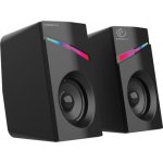 Altavoces Rebeltec Compacts 2.0 Klinke 3,5 mm 12 W USB avec LED RGB