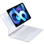 Royal Bailey Mk-x7-1 Funda Con Bluetooth Teclado Para Ipad Air 11(2024)/ipad Air 5 10.9(2022)/ipad Air 4 10.9(2020)/ipad Pro 11(2022/2021/2020/2018) Blanco