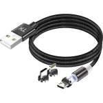 Cabo USB Avizar 3 em 1 magnetico 1 m