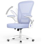 Chaise de bureau ergonomique Naspaluro violet avec roues et soutien lombaire