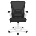 Chaise de bureau Naspaluro ergonomique réglable avec roulettes noir et blanc