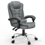 Chaise de Bureau Ergonomique Naspaluro avec Dossier Réglable et Pivotante 360° Noir-gris