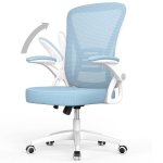 Chaise de Bureau Ergonomique Naspaluro avec Repos Tête Ajustable et Support Lombaire - Bleu