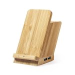Porta penne multifunzionale Caricatore wireless 5W Nature Bamboo 4 Porte USB 2.0