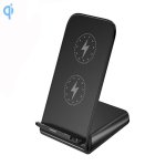 Caricatore Qi wireless a bobine doppie Dam Electronics con supporto 15W