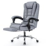 Chaise de bureau Naspaluro ergonomique en cuir PU avec repose-pieds