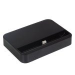 Flache Ladebasis Dam Electronics fuer iPhone 5/SE/6/6 Plus Schwarz