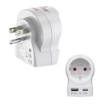 Adaptateur de voyage Hama EU vers US avec 2 ports USB