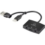 Scheda audio esterna Renkforce RF-4750354 USB-C 2.0 canali nera