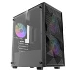 Caja mini torre Darkflash M305 Mesh negro con frontal de malla y ventana de cristal templado