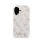 Guess Polipiel Logo Relief Rosa Hülle Kompatibel MagSafe für iPhone 16