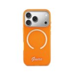 Guess IML Hülle mit Metallinschrift Orange für iPhone 17 Pro Max MagSafe