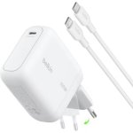 Cargador USB Belkin WCH025KQ1.5WHB6 GaN 100W USB-C con cable 1,5 m blanco