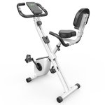 Bicicleta estática HomeFitnessCode plegable con respaldo, 8 niveles y pantalla LCD