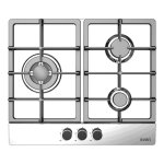 Placa de Gas Svan OG36B00 60 cm 3 Quemadores Wok Inox