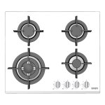 Placa de gas Svan SGW4600B 60 cm 4 quemadores Wok blanca ignite automática