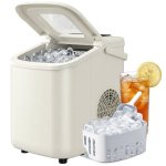 Selbstreinigende Eiswu rfelmaschine Welltin 12 kg/24h 9 Wuerfel 2 Groessen Beige