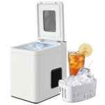 Welltin Kompakte Selbstreinigende Tisch-Eismaschine mit Schaufel und Korb Weiß