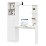 Bureau Welltin 123x45 cm avec etagerie et placard integre