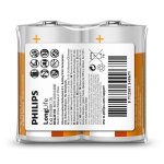 Piles Philips LongLife R14 2 Unites 1,5 V