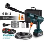 Hidrolimpiadora Autrucker Inalámbrica Sin Escobillas 200 bar 6 En 1 Batería 15000 mAh