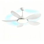 Ventilateur de Plafond avec Lumière Autrucker 54'' ABS 6 Vitesses Télécommande 3 Modes LED