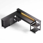 Mesa Gaming Autrucker 200x146cm Bois et Métal LED USB