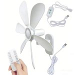Wandventilator Autrucker 5W 42cm 4 Stufen Fernbedienung USB Leise Timer