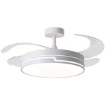 Ventilateur de Plafond avec Lumière Autrucker 36W 6 Vitesses Pales Rétractables Moteur DC Télécommande