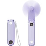 Mini ventilador de mano Autrucker portátil batería recargable pantalla LED función linterna silencioso plegable