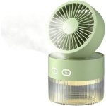 Mini Ventoinha Humidificadora Portátil Autrucker 350ml 3 Velocidades Plegável com Luz