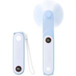Mini-Handventilator Autrucker Hellblau Faltbar mit LED-Lampe