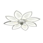Ventilateur de Plafond avec Lumière Autrucker 90cm 6 Vitesses LED Télécommande App Blanc